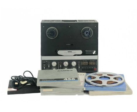 Revox B77 MKII reel to reel stereo tape recorder. The Revox includes the power cable and a box of tapes. (2)
 
Estimated in-h