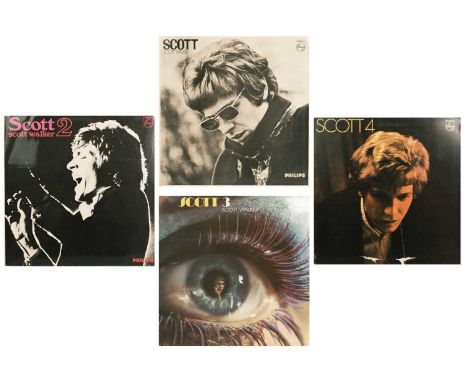 Scott Walker LP collection. Four 12" albums.
'Scott' (BL 7816) VG/VG+, 'Scott 2' (Includes portrait insert, BL7840) VG/VG+, '