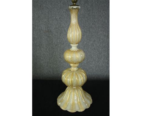 A vintage Murano glass table lamp. H.64cm. 