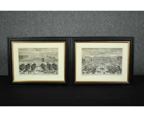 A pair of 19th century lithographs of architectural interest, framed and glazed. H.36 W.45cm. (each). 