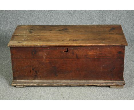 A 19th century pine trunk. H.39 W.92 D.46cm. 