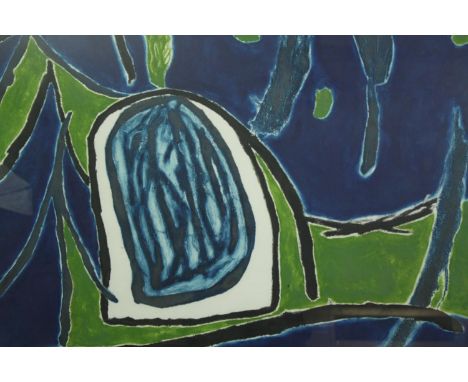 Acrylic on paper, abstract composition, framed and glazed. H.92 W.92cm. 
