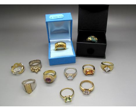 Jewellery - 'Kollektion by Conny B' Silver Gilt Dress Ring, together with assorted modern gilt dress rings, stamped "925". +C