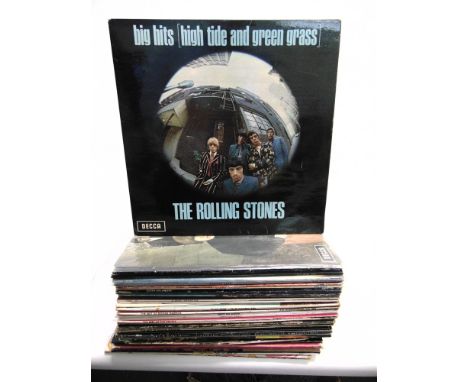 RECORDS - ASSORTED  Forty-two long-playing records, including The Rolling Stones, (3), the Eagles (5), and Stevie Wonder (2).