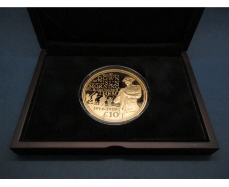 Guernsey Gold 5oz Coin 2014 'The Centenary of The First World War', certified No.05 of 45, cased.