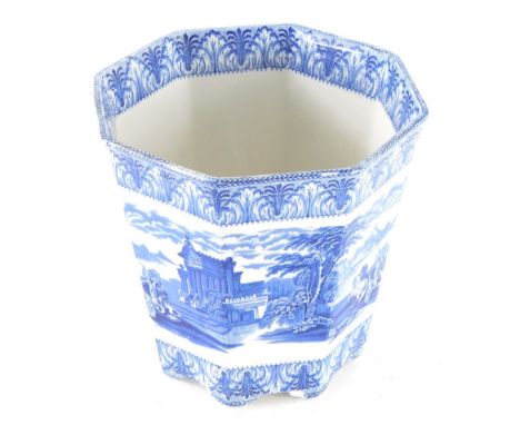 An early 20thC Cauldon blue and white transfer printed planter. (AF)