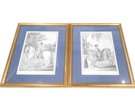 After Carmona. Galope de Campo and another Forte Corlo engraved prints, 44cm x 29cm. (a pair)