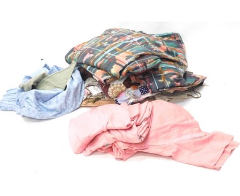 Various sections of linen, other curtains, material, etc. (a quantity) 
