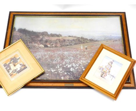 A collection of pictures, prints, etc., to include The Daisy Field, print, etc.  (a quantity)