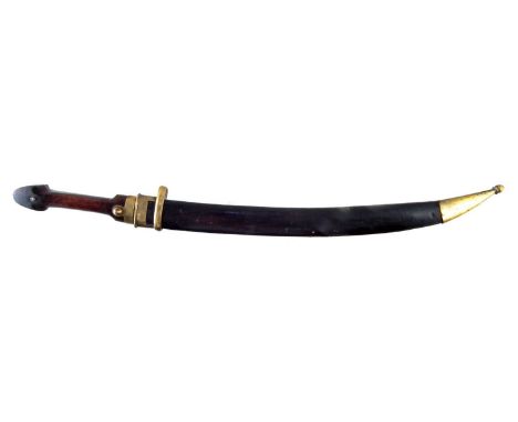 Russian Cossack Kindjal,1907 pattern, with scabbard, lacks one rivet.63cm long