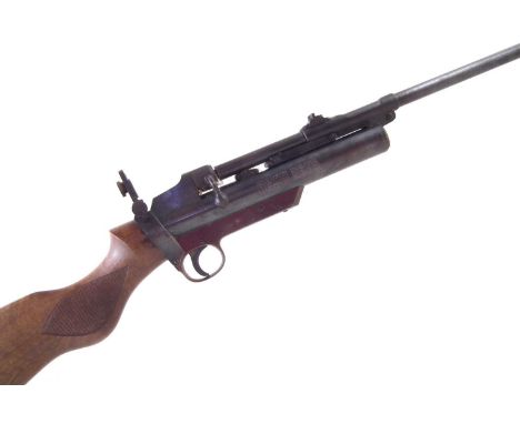 Webley service air rifle, .22 caliber, serial number S3325 with 25 inch barrel, and chequered stock, blade rear sight and fol