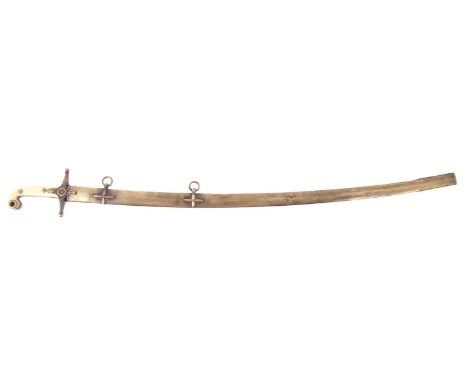 Copy of a British General's regulation Scimitar, the replica based on the 1831 pattern, with brass scabbard, 20th/21st centur