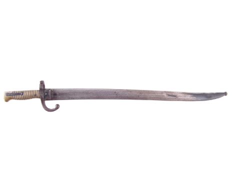 French Chassepot Mle. 1866 bayonet and scabbard, the blade dated 1868. 71cm long.