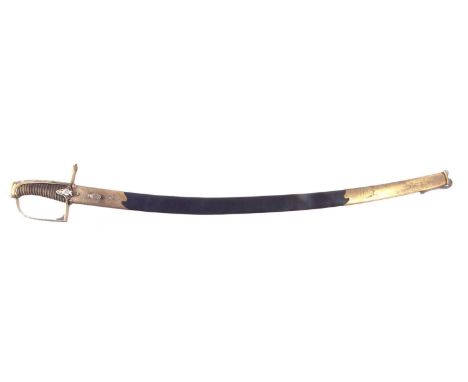 Copy of a French light cavalry sabre, the replica based on the Grenadiers a Pied originals and bears etched marks to the blad