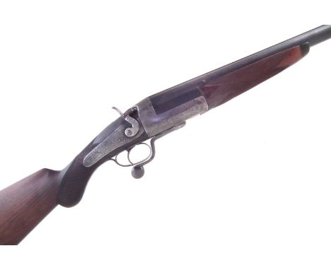 A. Sanders 10 bore rotary underlever shotgun and accessories, the 31.5inch barrel with 2 7/8 - 1 1/2oz chambers, engraved A. 