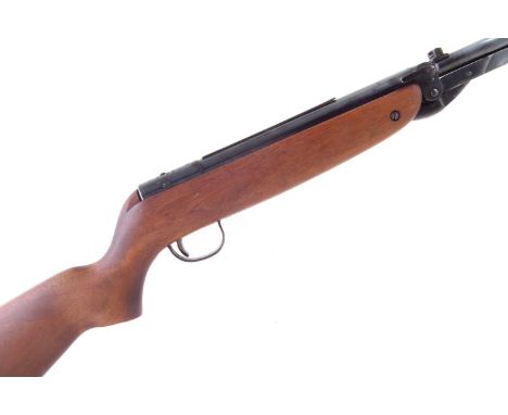 Webley Mk3 .177 air rifle, serial number A1593, with 18.5 inch barrel, the stock set with white Webley label.No licence requi