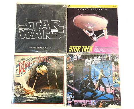 Mixed lot of vintage Sci-Fi Vinyl LPs to include:- 1977 Star Wars Original Soundtrack, Double Vinyl LP, composed by John Will