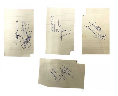 A small collection of 1960s rock'n'roll autographs, signed in blue biro, obtained from Ready, Steady, Go (ITV), to include: -