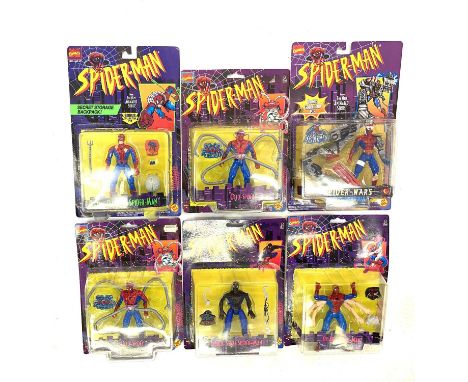 A mixed lot of vintage highly collectible 1990s ToyBiz Spider-Man collectible figurines in original boxes, to include: - Batt
