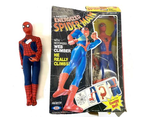 A rare vintage 1978 'Energized Spider-Man' motorized web climbing figure in original box by Remco / Ideal Toys, together with