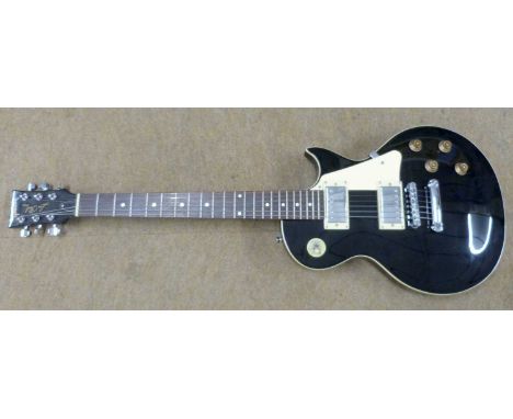 A modern electric guitar, a reproduction of a Les Paul. The headstock/neck by John Hornby Skewes, number 004869, fitted to un
