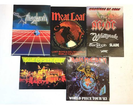 A selection of vintage Hard Rock / Heavy Metal tour programmes to include:- Meat Loaf 'Lost Boys and Golden Girls' World Tour
