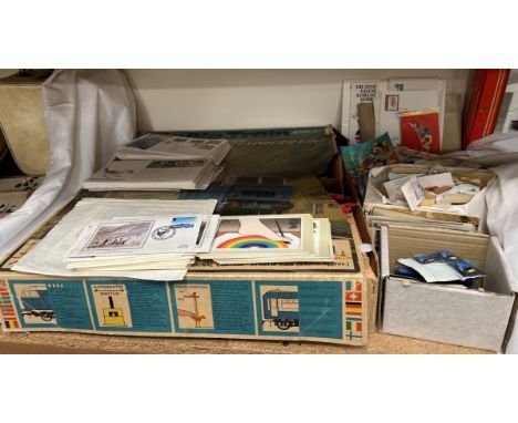 A Tri-ang Big Big Train express line action set together with a collection of stamps, first day covers etc 