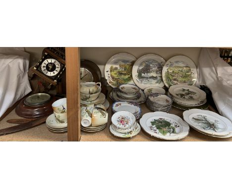 A Royal Albert June pattern part tea service together with other part tea sets, clocks, barometer etc 