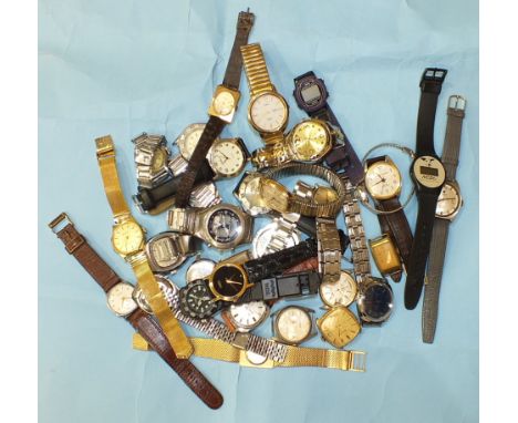 A Tissot Automatic Seastar PR516 wrist watch with date aperture and steel case and a large quantity of gentleman's wrist watc