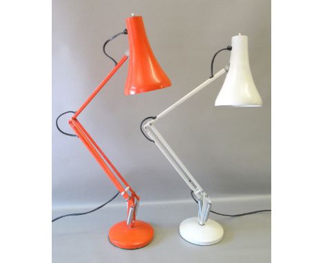 HERBERT TERRY & SONS LTD ORANGE ANGLEPOISE LAMP AND A SIMILAR WHITE LAMP [2]