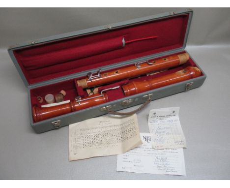 HEINRICH MEISTER BASS RECORDER IN A GREY CASE (RECORDER LENGTH 91cm) [2]