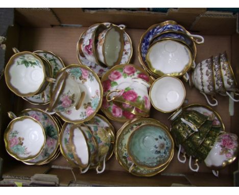 A quantity of mixed Royal Albert matching cups and saucers: some rare patterns noted. 