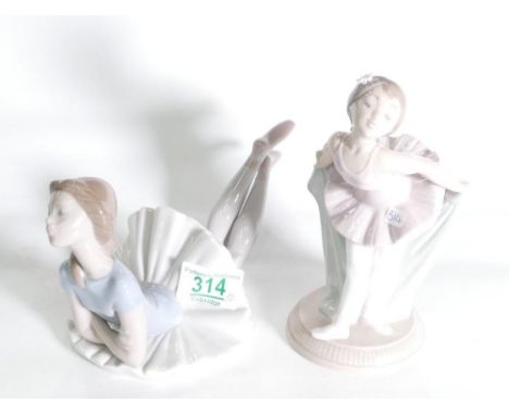 Lladro figurine of a ballet dancer and a similar Nao figure: (2) 