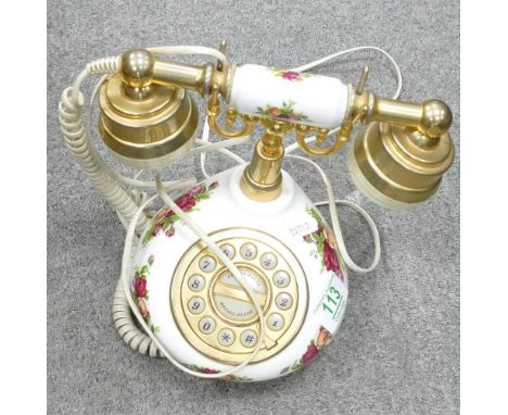 Royal Albert Old Country Rose Push Button Telephone: 