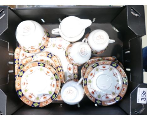 Colclough China Part Tea set: cake plate, side plates, saucers, milk jug, sugar bowl, cups 