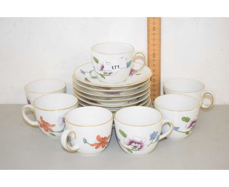Royal Worcester coffee cups and saucers all decorated with the Astley pattern
