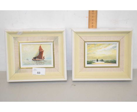 Two small framed oil paintings on board by John Constable Reeve