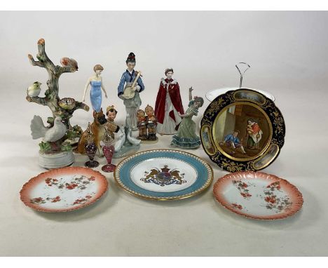 A collection of ceramics figures and plates, including Nao, Royal Doulton, Royal Worcester, Goebel etc.