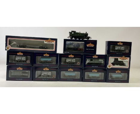 BACHMANN; A 45XX Tank 4550 GWR Green Locomotive, together with twelve wagons (with duplications) to include a 33-900A 45 Ton 