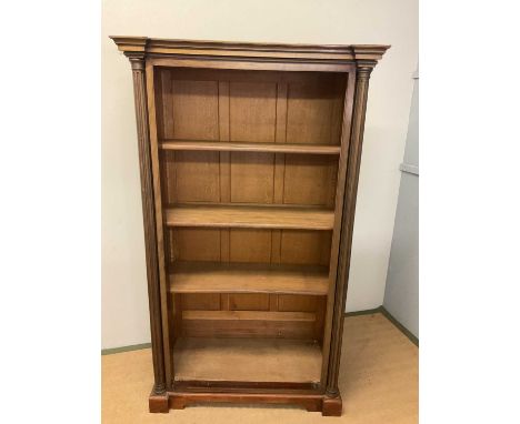 A large mahogany cupboard book shelf, previously a cupboard, converted into a bookshelf, height 184cm, width 108cm, depth 52 