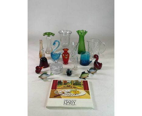 A quantity of decorative glassware, including Caithness, Whitefriars, Murano, Bohemian etc, tallest vase 24cm.