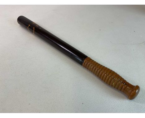 An early 19th century painted wooden truncheon by Parker of Holbourne, stamped to the butt and gilt heightened with the initi