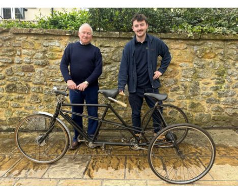 An unusual vintage tandem tricycle, probably 1950s 