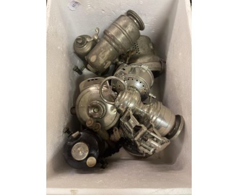 Assorted vintage motorcycle lamps (box) 