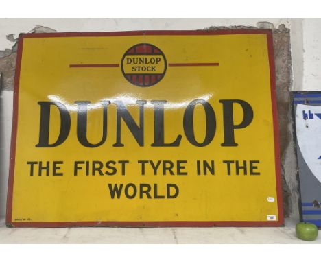 An enamel sign, Dunlop The First Tyre in the World 2345/MS 28, 91 x 122 cm 