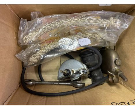 A Rolls-Royce Lucas No 40 oiler, a Rolls-Royce spanner, a rubber spare bulb carrier and other items 