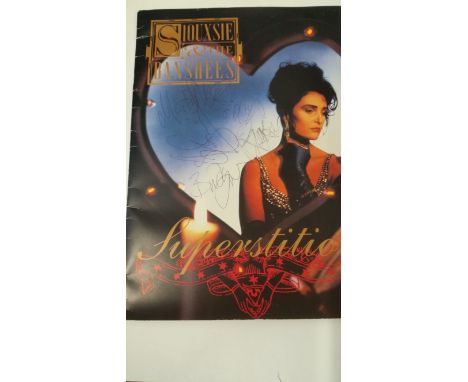 POP MUSIC, signed concert programme Siouxsie &amp; The Banshees by all five (to cover) from the 1991 Superstition tour, with 