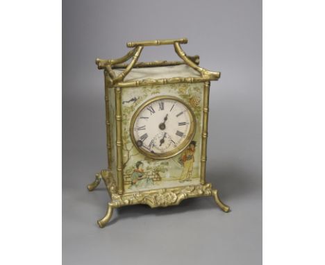 A chinoiserie decorated mantel clock