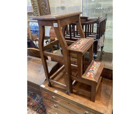 A mahogany metamorphic step/stool, width 42cm, depth 28cm, height 72cm