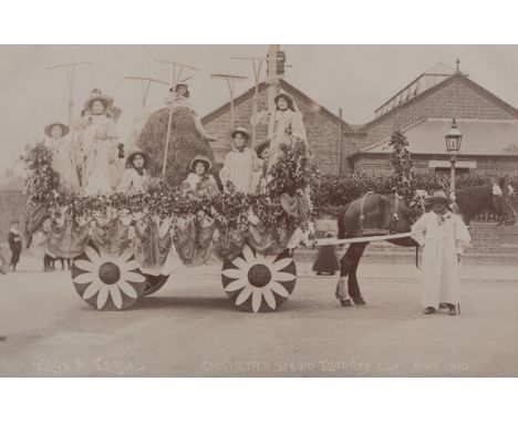 A collection of 54 postcards of Chichester and its West Sussex environs, many by Chichester-based publishers, including socia